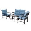 4 Piece Patio Furniture Sets, Wicker Conversation Set For Porch Deck, Patio Conversation Sets With Rattan Sofa Chair With Cushion-Cuddlewood - 3 of 4