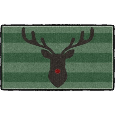 Brumlow Mills Rudolph the Red-Nosed Reindeer Area Rug, 1'8" x 2'10, Green