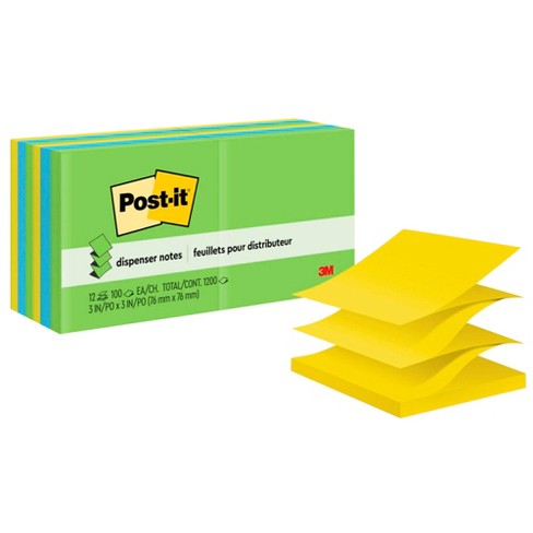Post it Super Sticky Pop Up Notes with Black Dispenser 3 in x 3 in