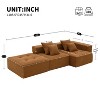 TIRAMISUBEST Minimalist Style Sectional Couch, Free Combination Corduroy Floor Sofa Sets with Pillows - 2 of 4
