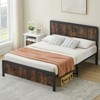 Homhougo Queen Bed Frame, Curved Wood Headboard and Footboard Brown - 4 of 4
