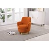 Okak Modern Swivel Barrel Accent Chair, Round Barrel Chairs with Gold Stainless Steel Base, for Living Room Bedroom - 2 of 4