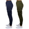 Blue Ice Apparel Women's Heavyweight Loose Fit Fleece-Lined Cargo Jogger Pants-2 Pack - 3 of 4