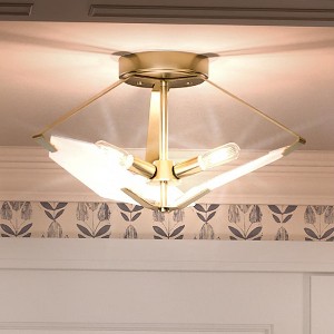 Urban Ambiance Luxury Cosmopolitan Ceiling Light,  8.5"H x 18"W,  Brushed Bronze Finish, UHP3242 - 1 of 4