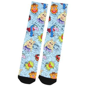 Disney The Muppets All Over Character Pattern Sublimated Crew Socks 1 Pair Multicoloured