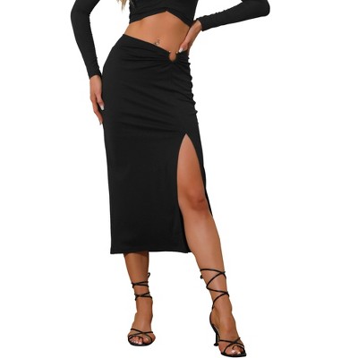 QUIRA high-waist pencil skirt - Black