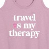 Women's - Instant Message - Travel Is My Therapy Graphic Racerback Tank - 2 of 4