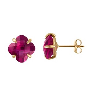 Designs By Gioelli 10K Gold Gemstone Clover Stud Earrings - 1 of 2