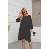 Women's Oversized Sweatshirt Dress 3/4 Sleeve Crewneck Tunic Sweatshirts Casual Long Pullover - 3 of 4
