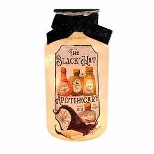 Stony Creek 6.5 Inch Hocus Pocus Small Glass Jar Lighted Halloween Lighted Glass Accent , Halloween Decor Lighted Halloween Jar (1PC) - 1 of 4