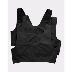 Hanes Women's Cotton Scoopneck Crop Sports Bralette, Low Impact, 3-Pack - 1 of 1