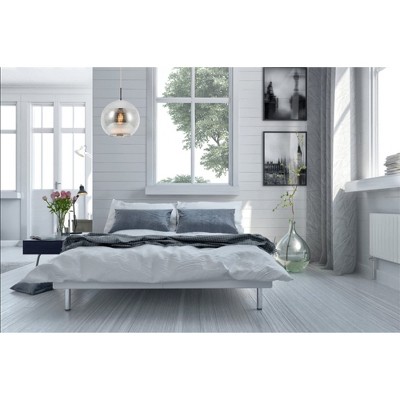 9.5" Chrome Glass Globe Pendant Light with Adjustable Height