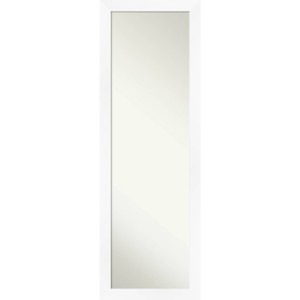 17" x 51" Non-Beveled Cabinet White Narrow Full Length on The Door Mirror - Amanti Art: Bedroom Body Mirror, Easy to Hang - 1 of 4