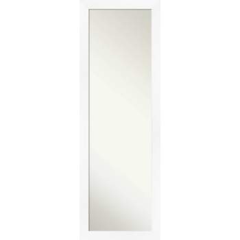 17" x 51" Non-Beveled Cabinet White Narrow Full Length on The Door Mirror - Amanti Art