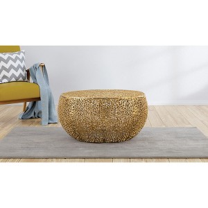 T3502-32 Round Aluminum Coffee Table in Gold same as B009140726 (CA inventory) - 1 of 1