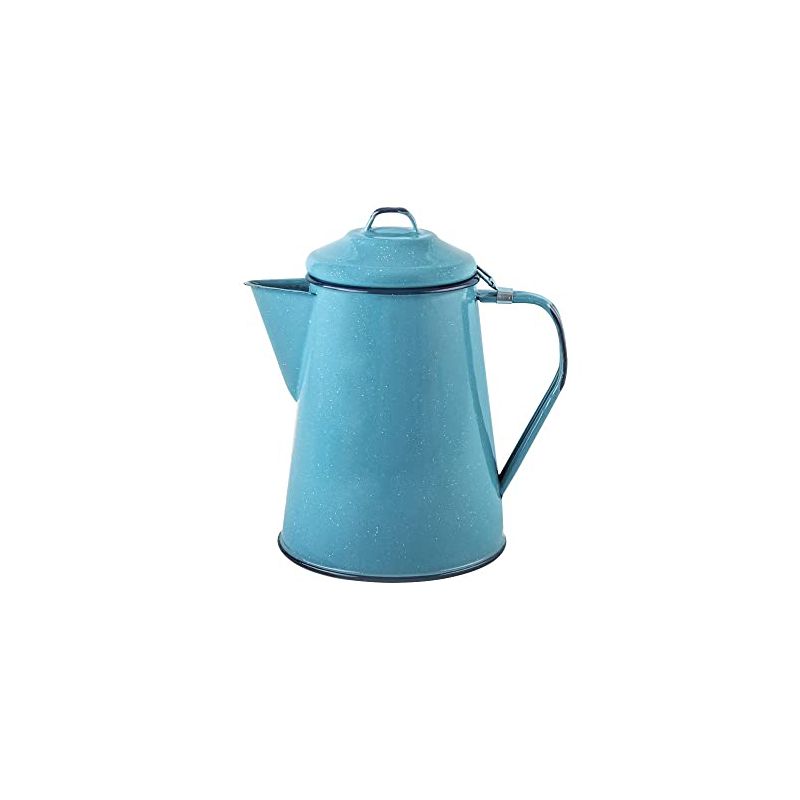 Cinsa Enamelware Coffee and Tea Pot (Turquoise Color) - 8 Cups , Hot Water for Coffee and Tea - Light and Resistant, 1 of 8
