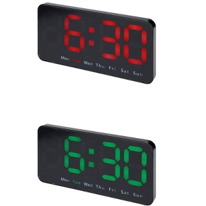 REGALWOVEN 2 Pcs Plastic Digital Dimmable Big Numbers Display Table Clock 8.3 x 4.3 x 1.2 Inches - 1 of 4