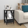 Tangkula Set of 2 Nightstand w/ Bottom Drawer Side End Table Modern - 3 of 4