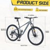Aukfa Mountain Bike Suspension Fork 27.5 Inch Wheels 8 Speed Bicycle Dual Disc Brakes, All Terrain Mountain Bike Men Women Youth - 3 of 4