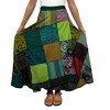 Agan Traders Women's Boho Patch Work Tie Up High Waisted Long Skirt Wrap Cover Up - 2 of 4