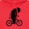 Men's - Instant Message - Bear On Bike Graphic Fleece Pullover Hoodie - 2 of 4