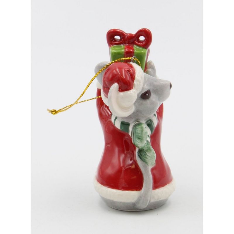 Kevins Gift Shoppe Ceramic Christmas Mouse With Gift Ornament, 2 of 5