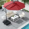 Costway Patio 10FT Hanging Offset Umbrella 32 LED Lights Sand Bag Outdoor Cross Base Beige/Turquoise/Dark Gray/Wine/Coffee/Navy - 2 of 4