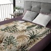 1pc Tropical Leaf and Floral Print Flannel Blanket, Multipurpose Gift Blanket, Office Blanket, Tropical Design, Christmas Gift. - 4 of 4