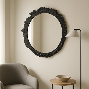 Decorative Stylish Sculptural Wall Mirror Perfect for Living Room, Bathroom, or Entryway Decor - Versatile Wall Accent for Hallway and Home Décor - 1 of 4