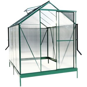 CAVINAS 6.3'*4.2'*7' Durable Polycarbonate Greenhouse Walk-in Greenhouse Kit with Rain Gutter for Backyard - 1 of 4