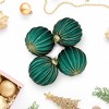 Northlight 4ct Green and Gold Textured Glass Christmas Ball Ornaments 3" (80mm) - 2 of 4