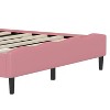 KWPZQEB Platform Bed Frame with PU Upholstered Headboard, Wooden Slats Support, Crown Princess Bed for Girls, White+Pink - 4 of 4