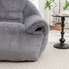 Gulches Gray Faux Fur Bean Bag Chair with Back Support Pre-Filled High-Density Shredded Foam Floor Sofa - 4 of 4
