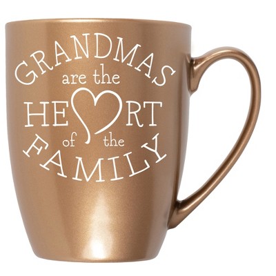 Elanze Designs Grandmas Are The Heart Of The Family Bronze 10 ounce New Bone China Coffee Cup Mug