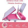 Whisen Kids Desk and Chair Set, Drafting Table Desk Set with Adjustable Height, 40-Degree Tiltable Children Desktop - 4 of 4
