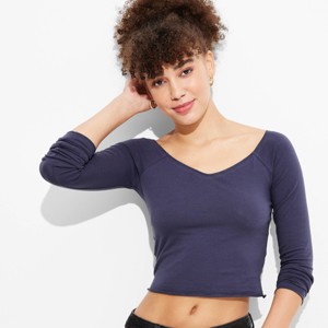Women's Long Sleeve V-Neck T-Shirt - Wild Fable™ - 1 of 4