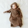 goumikids baby organic cotton knit wearable blanket - bark M - 4 of 4