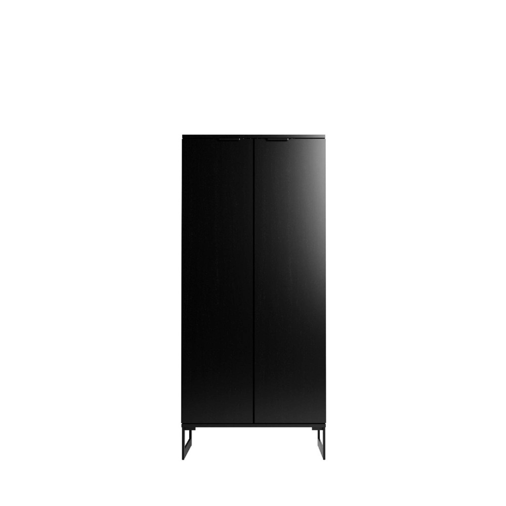 Photos - Garden & Outdoor Decoration Manhattan Comfort 59.72" Lexington 4 Shelf Bookcase Black: Matte Finish, MDF Frame, Enclosed Storage Shelves