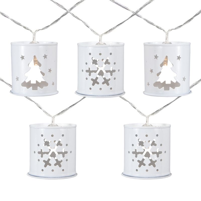 Northlight 10 B/O LED Warm White Metal Lantern Christmas Lights - 6.25' Clear Wire, 1 of 4