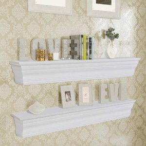 vidaXL Wall Shelves 2 pcs White - 1 of 4