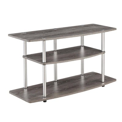 Designs2Go 3 Tier Wide TV Stand for TVs up to 43" Weathered Gray - Breighton Home