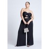 ELOQUII Women's Plus Size Twist Detail Jumpsuit With Cutout - 28, Black Onyx - 4 of 4