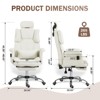 Massage Office Chair for Back Pain Relief, 155° Reclining Comfy Chair with Footrest - 3 of 4