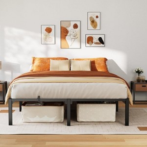 Jojoka Bed Frame,Sturdy Metal Platform with Durable Iron Slat Support and Legs,Easy Assembly,No Box Spring & Screws Needed - 1 of 4
