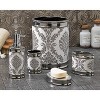 Damask Wastebasket White - Moda at Home: Ceramic Bathroom Trash Can, 10" Height, 490ml Capacity, Classic Pattern - 2 of 4