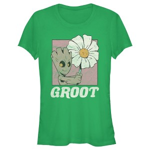 Junior's Women Guardians of the Galaxy Groot and Flower Portrait T-Shirt - 1 of 4