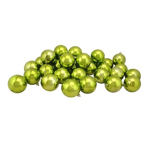 Northlight Shatterproof Shiny Christmas Ball Ornaments 3.25" (80mm) - Kiwi Green  - 32ct - 1 of 3