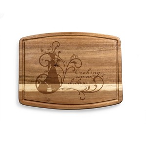 Toscana Disney Princess and the Frog Ovale Acacia Cutting Charcuterie Board - 1 of 4