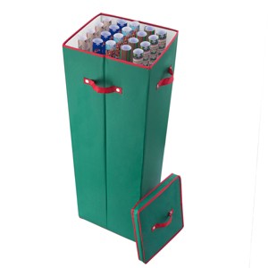 Hastings Home Wrapping Paper Storage - Holds 20 Rolls of 30-Inch Christmas or Birthday Wrap with Lid, Dividers, and Handles - 1 of 4