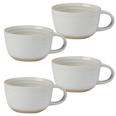 Certified International Artisan Ceramic Mugs 26oz White/Brown - Set of 4